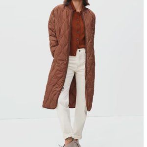 Everlane The ReNew Long Liner in Cinnamon